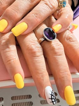 Infill with yellow and spider web