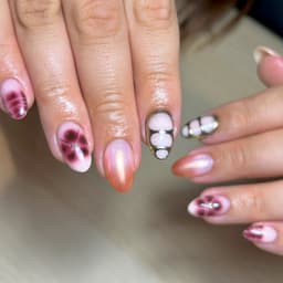 BIAB nails with complex nail art available at my nail salon in Rayleigh