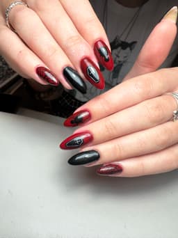 Builder Gel with Gel Polish and Bronze Nail Art